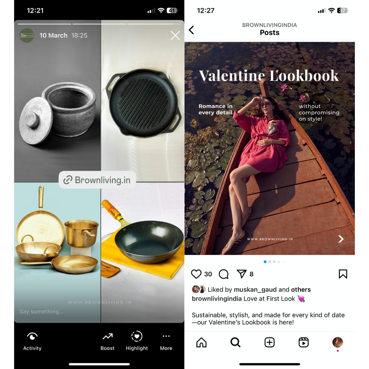 Story + Post on Instagram – Social Media Marketing on Brown Living™. SKU: BLCFG_SPI. Img 1.