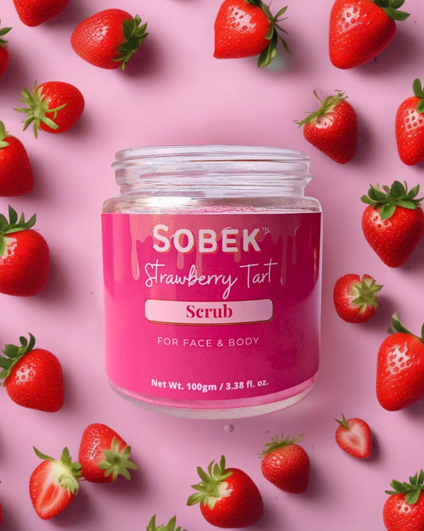 Strawberry Tart Face and Body Scrub- Paraben & SLS Free | Verified Sustainable Face Scrub on Brown Living™