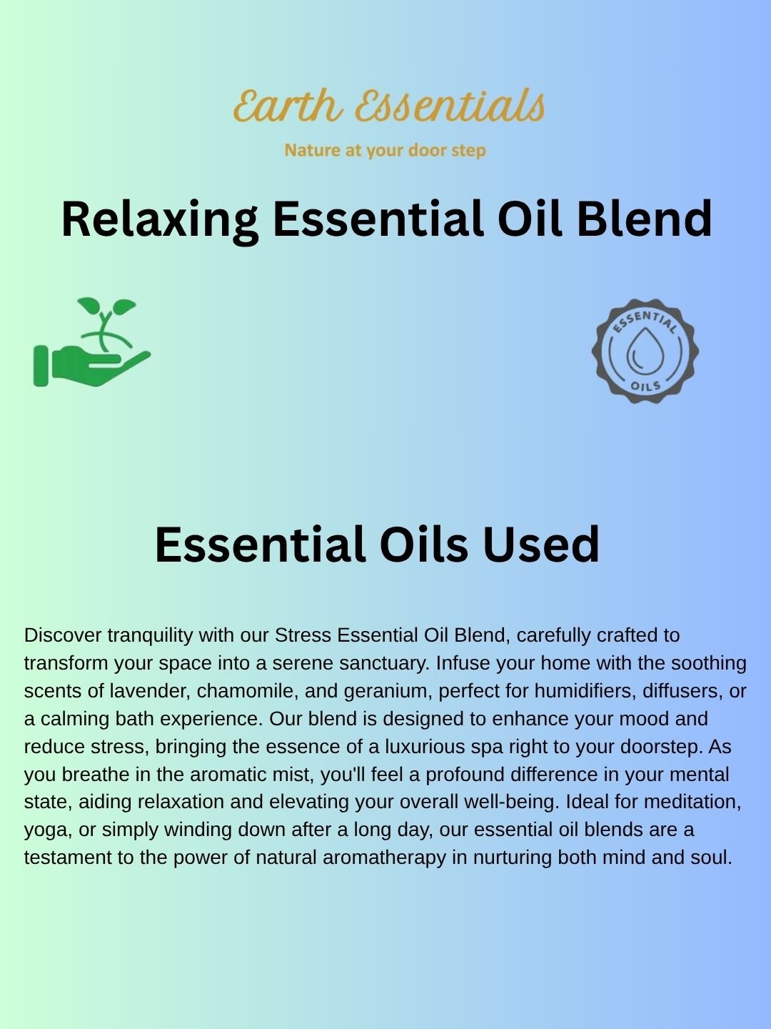 Stress Away Essential Oil Blend 15 ml – Calming & Relaxing – Essential Oils on Brown Living™. SKU: EOBlends-02. Img 5.