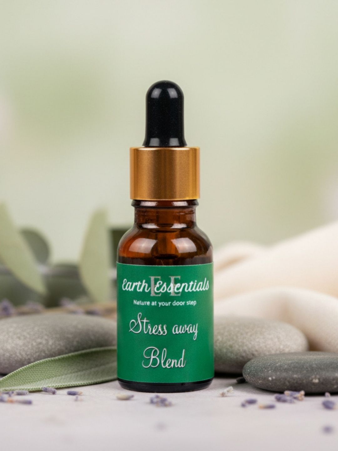Stress Away Essential Oil Blend 15 ml – Calming & Relaxing – Essential Oils on Brown Living™. SKU: EOBlends-02. Img 4.