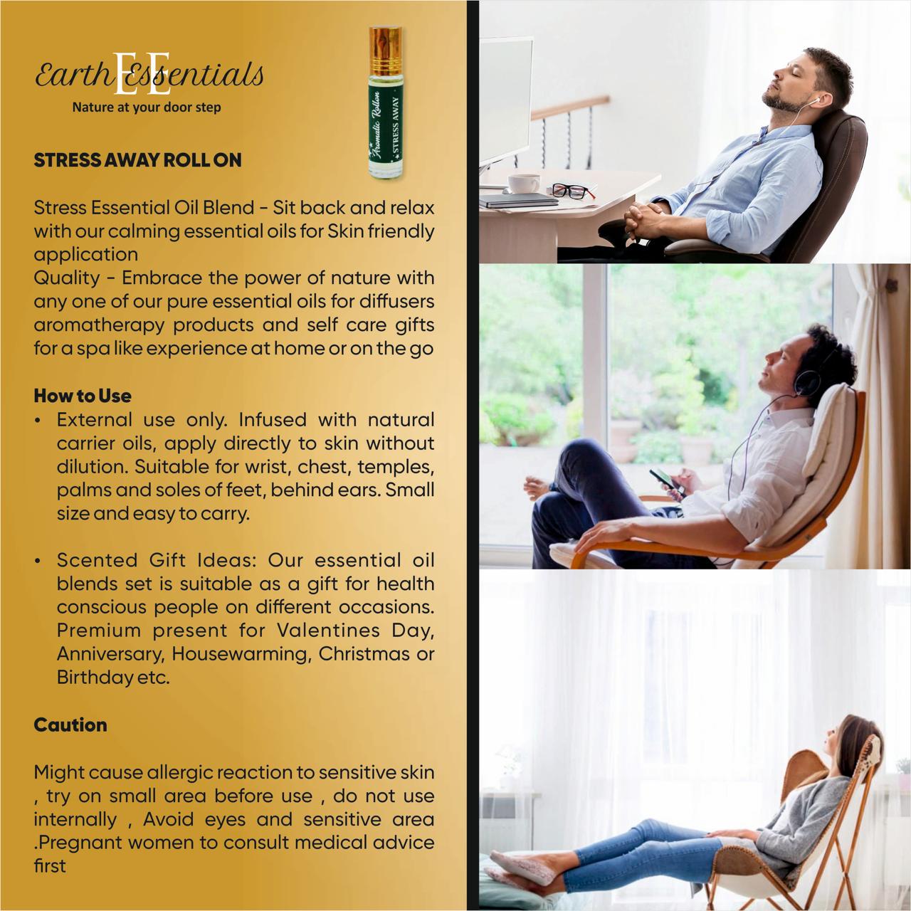 Stress Away Roll - On – Calming Aromatherapy Oil for Relaxation – Essential Oils on Brown Living™. SKU: E-Stress-05. Img 3.