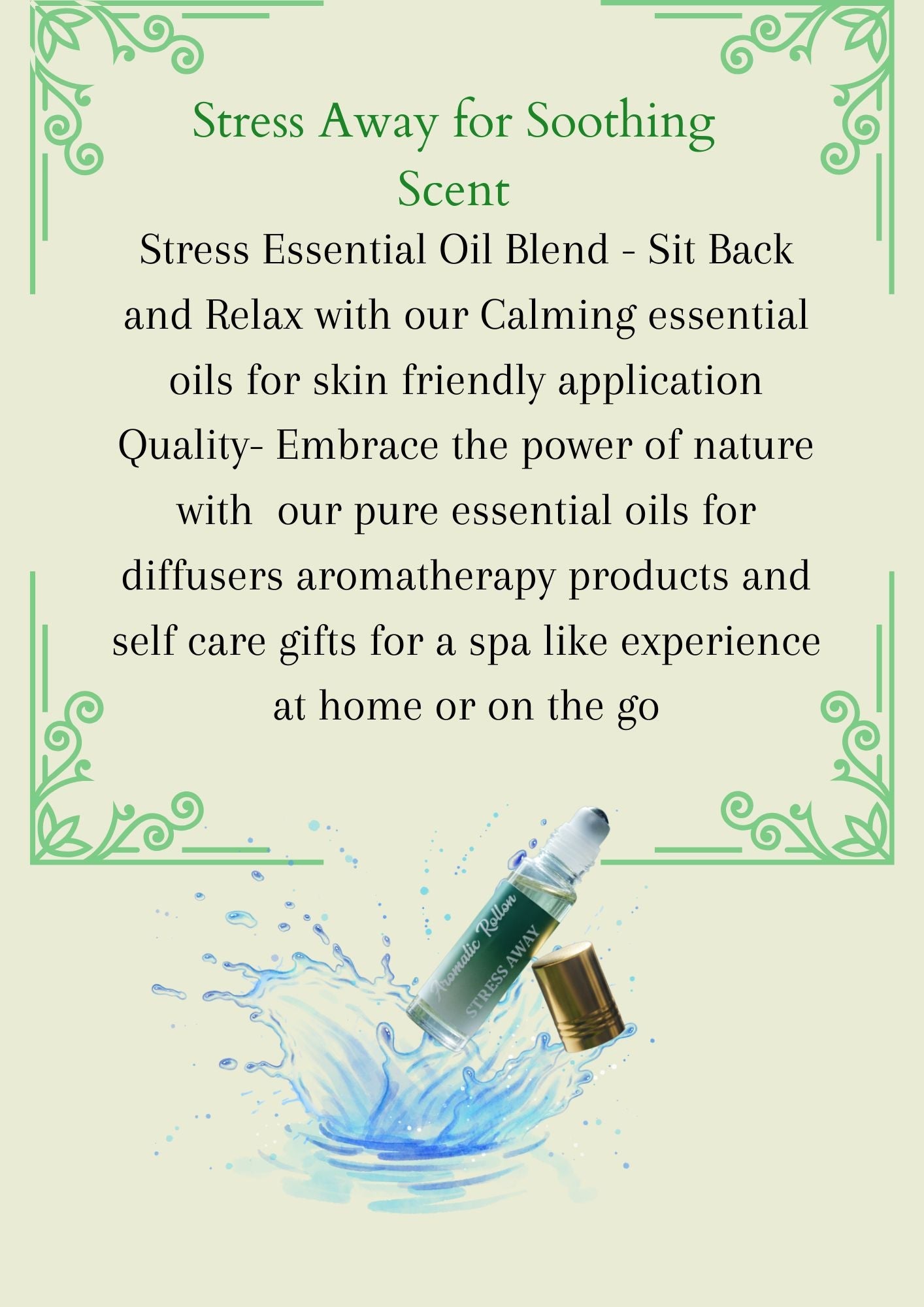 Stress Away Roll - On – Calming Aromatherapy Oil for Relaxation – Essential Oils on Brown Living™. SKU: E-Stress-05. Img 2.