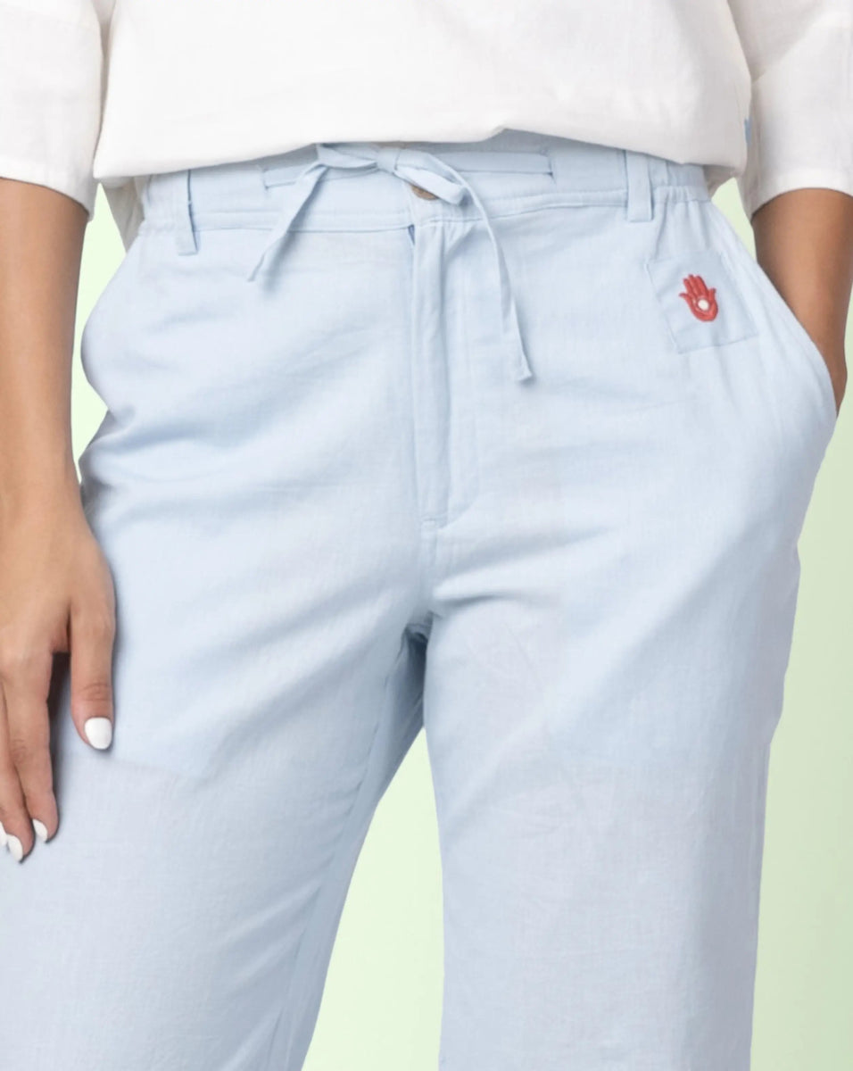 Stride – Organic Cotton Linen Everyday Pants – Mens Pants by Phuhar's available on Brown Living™. Blue Xs. SKU: pH0311. Img 11.