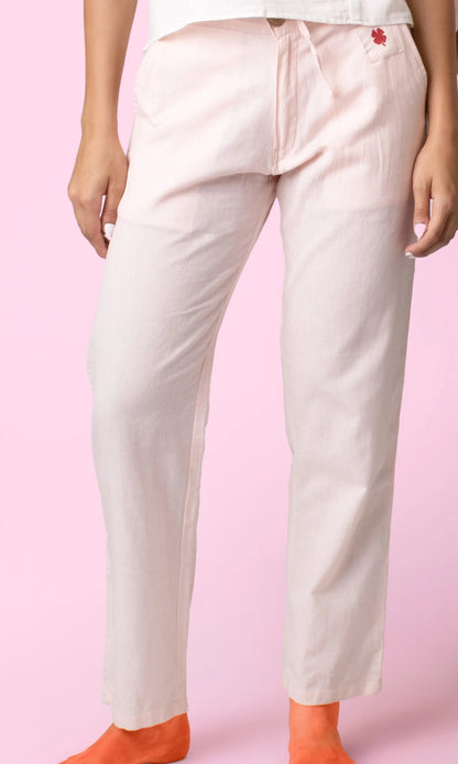 Stride – Organic Cotton Linen Everyday Pants – Mens Pants by Phuhar's available on Brown Living™. Pink Xs. SKU: pH0211. Img 12.