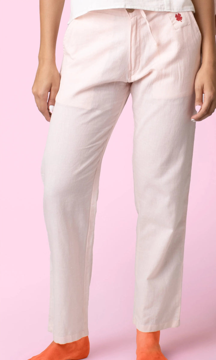 Stride – Organic Cotton Linen Everyday Pants – Mens Pants by Phuhar's available on Brown Living™. Pink Xs. SKU: pH0211. Img 12.