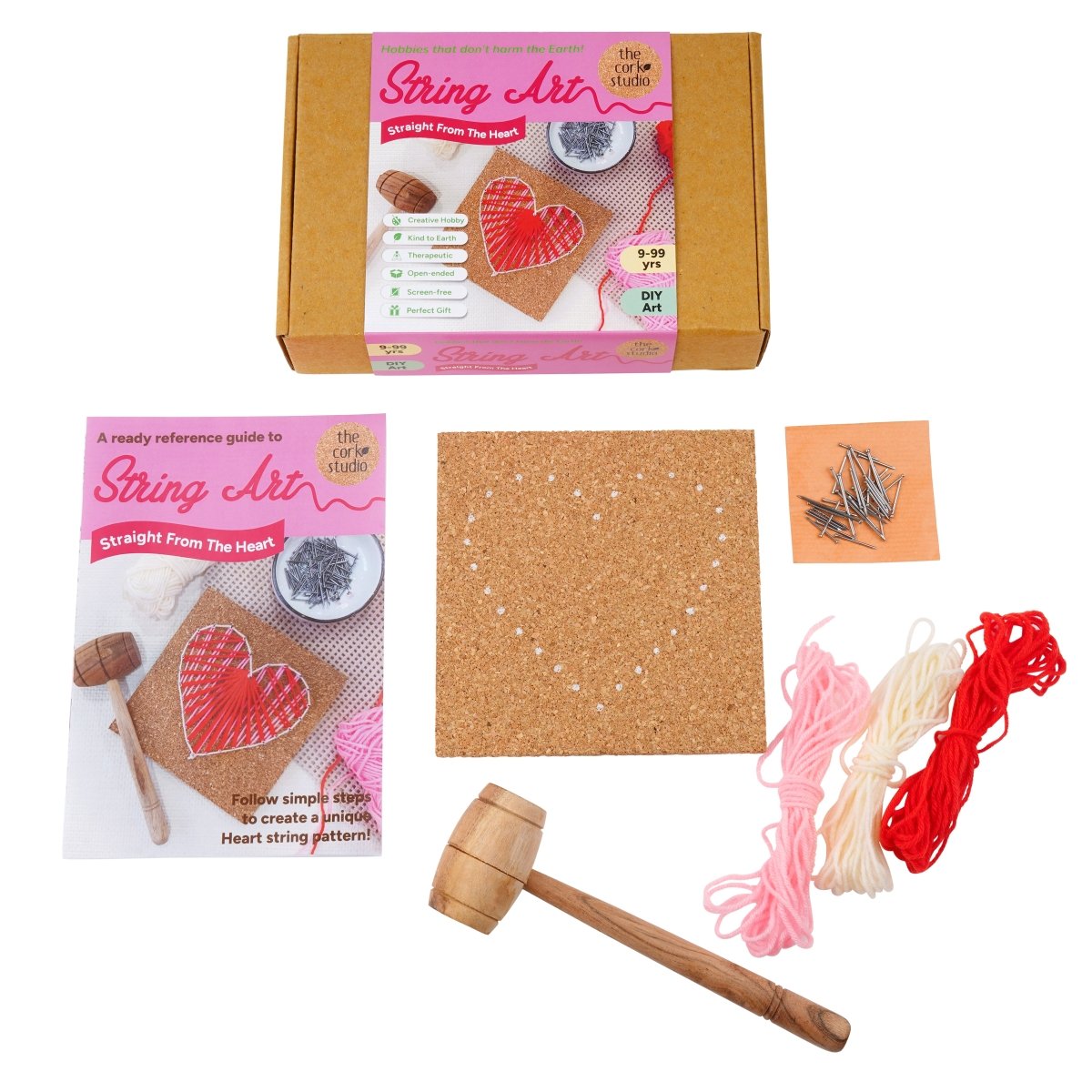 String Art DIY Kit Heart Shape – Learning & Educational Toys by The Cork Studio available on Brown Living™. . SKU: TCS - 29. Img 1.
