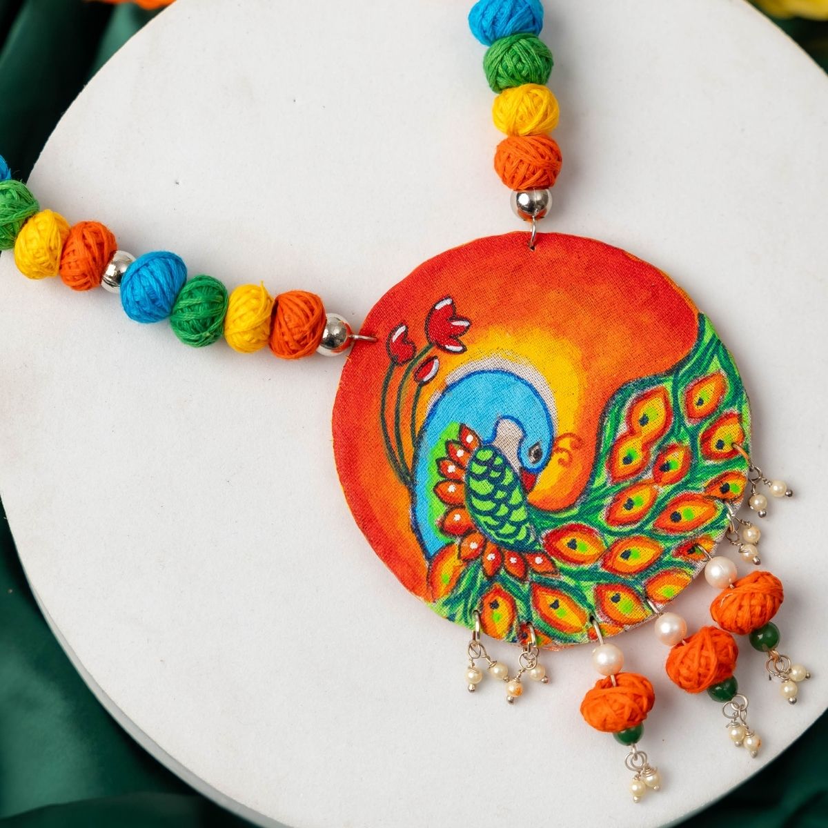 Sublime Handpainted Pendant | Artistic Handmade Jewelry – Womens Necklaces on Brown Living™. SKU: AMPENSublime. Img 1.