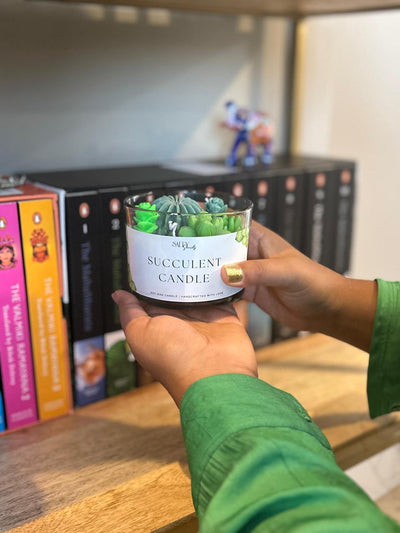 Succulent Scented Candle - Fresh Green Fragrance Home Decor – Candles & Fragrances on Brown Living™. SKU: SS-08. Img 1.