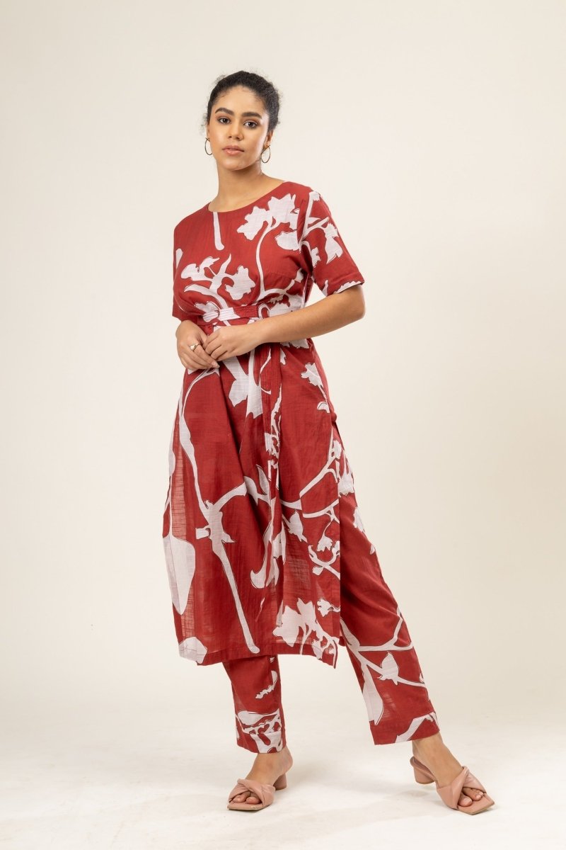 Sue - Upcycled Cotton Lenin Printed Set | Verified Sustainable by Brown Living™