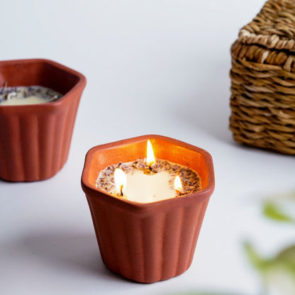 Sukoon | Hemp Oil and Lavender Candle | 3 Wick candle | Soy Wax Candle – Gift Giving by Pravaah India available on Brown Living™. . SKU: CAN005_BL. Img 1.