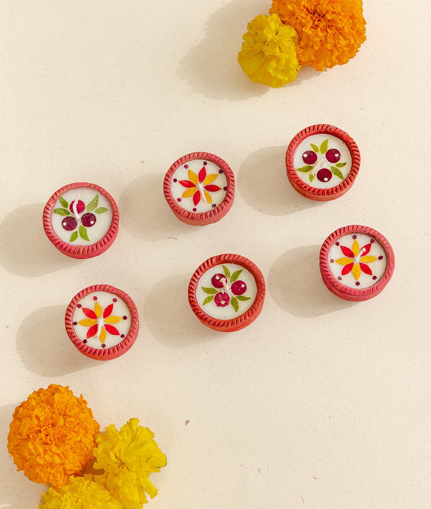 Summer Dance Boat Diya Set Of 2 | Diwali Festive Diyas – Candles & Fragrances on Brown Living™. SKU: Gul_Diwali_26_009. Img 2.