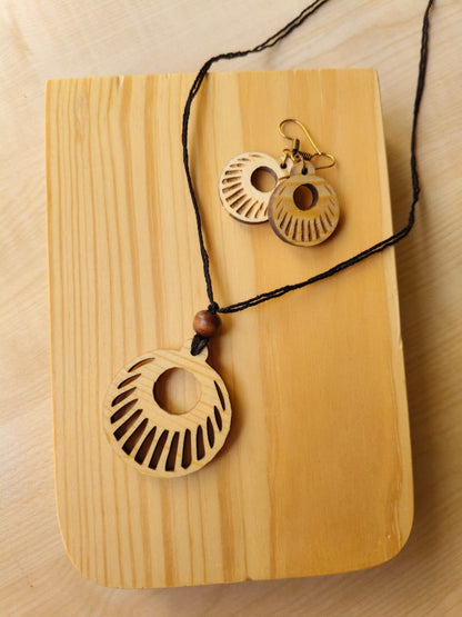 Sun & Moon Wooden Jewellery Set – Jewellery on Brown Living™. SKU: WJ05n. Img 3.