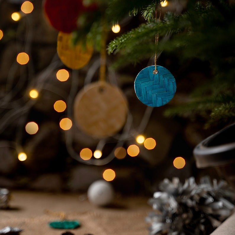 Sun & The Moon Hanging (Set of 5) – Handmade Bamboo Christmas Ornament – Home Decor on Brown Living™. SKU: OBDE-556. Img 1.