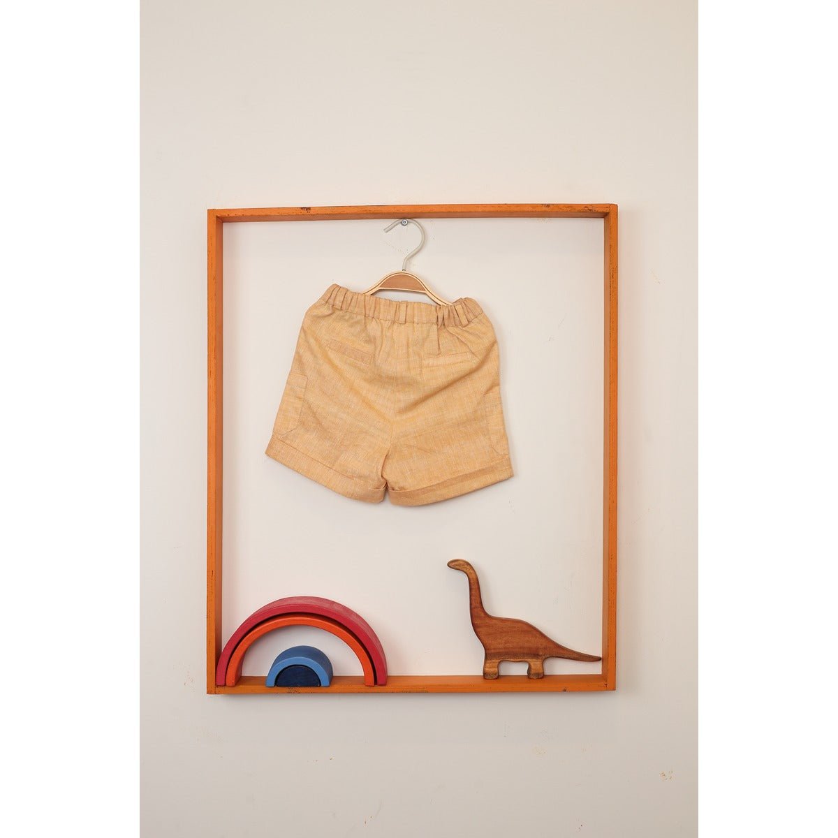 Sunbeam Shorts | Khaki Cotton Shorts for Babies – Kids Daywear Sets on Brown Living™. SKU: MCBL16. Img 1.