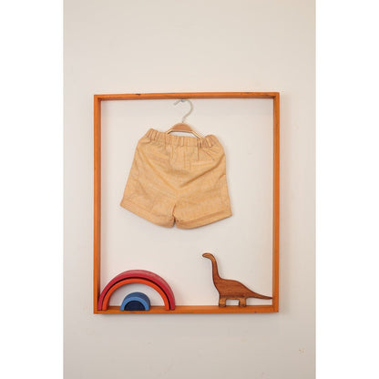Sunbeam Shorts | Khaki Cotton Shorts for Babies – Kids Daywear Sets on Brown Living™. SKU: MCBL16. Img 1.