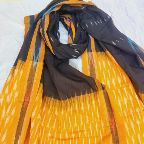 Sunlight Ikat Pochampally Cotton Dupatta | Verified Sustainable by Brown Living™