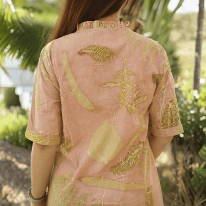 Sunlit Memories Eco - Printed Dress for Women | Handcrafted Cotton – Womens Dress on Brown Living™. SKU: AAYU-00131. Img 5.