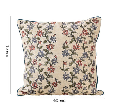 Sunny Daisy Cotton Cushion | Floral Decorative Accent Cushion – Pillow on Brown Living™. SKU: TEE-25739. Img 5.
