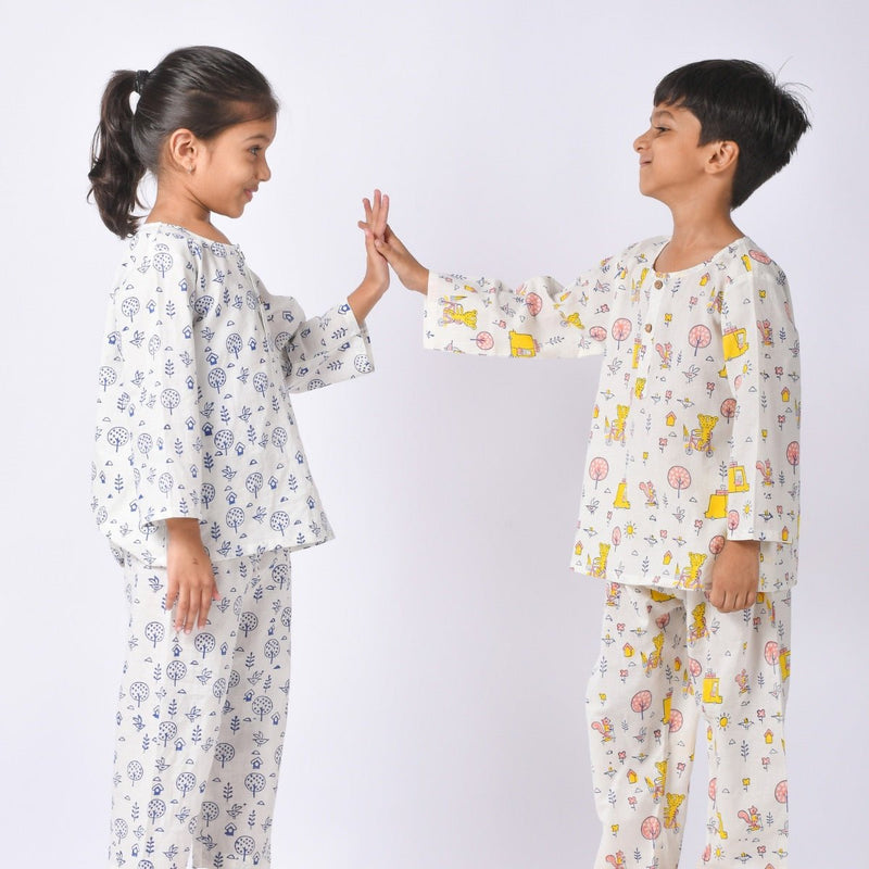 Sunny Journey- Kids Cotton Pyjama Set | Verified Sustainable Kids Pajamas on Brown Living™