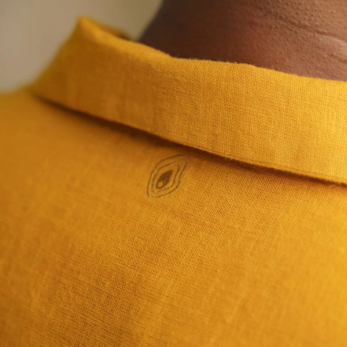 Sunshine Linen Shirt for Men – Yellow Casual Wear – Mens Shirt on Brown Living™. SKU: LN - YL - H - S. Img 2.