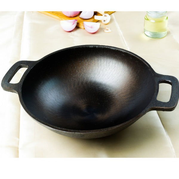 Super Smooth Handmade Cast Iron Kadai (Wok Model) | Verified Sustainable Cookware on Brown Living™