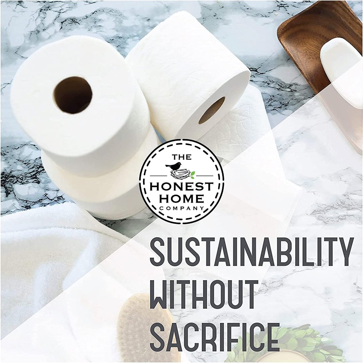 Super Soft 2 Ply Toilet Paper Tissue Roll - 300 Pulls (Pack of 4) | Verified Sustainable by Brown Living™