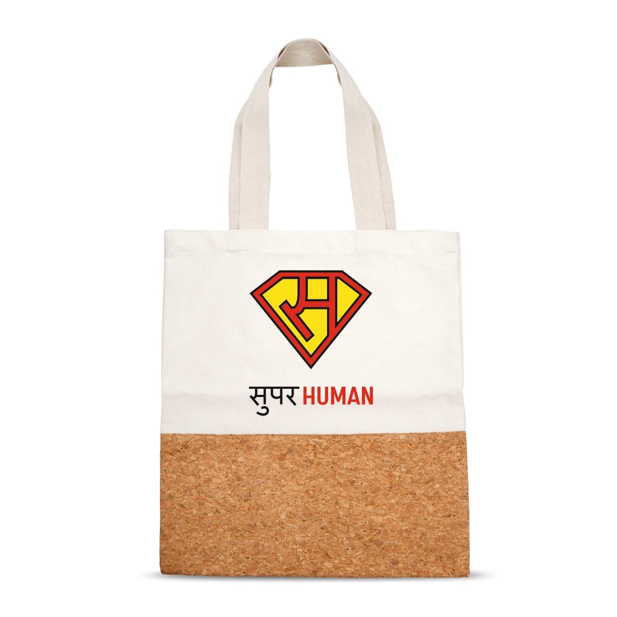 Superhuman Cork And Canvas Tote Bag – Tote Bag by The Cork Studio available on Brown Living™. . SKU: TCS - 33. Img 1.