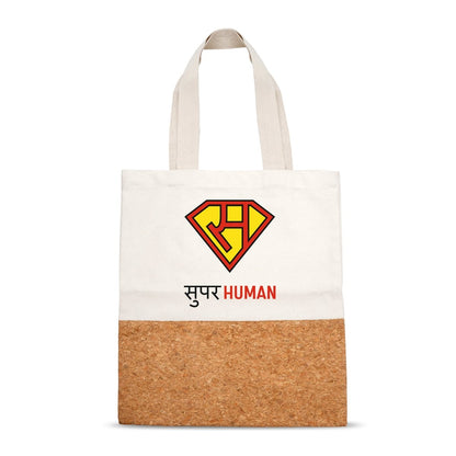 Superhuman Cork And Canvas Tote Bag – Tote Bag by The Cork Studio available on Brown Living™. . SKU: TCS - 33. Img 1.