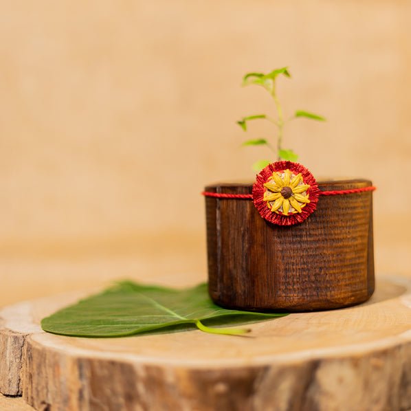 Surajmukhi Handmade Plantable Eco - friendly Rakhi wih Roli Chawal | Grows into Plant | Verified Sustainable Rakhi on Brown Living™