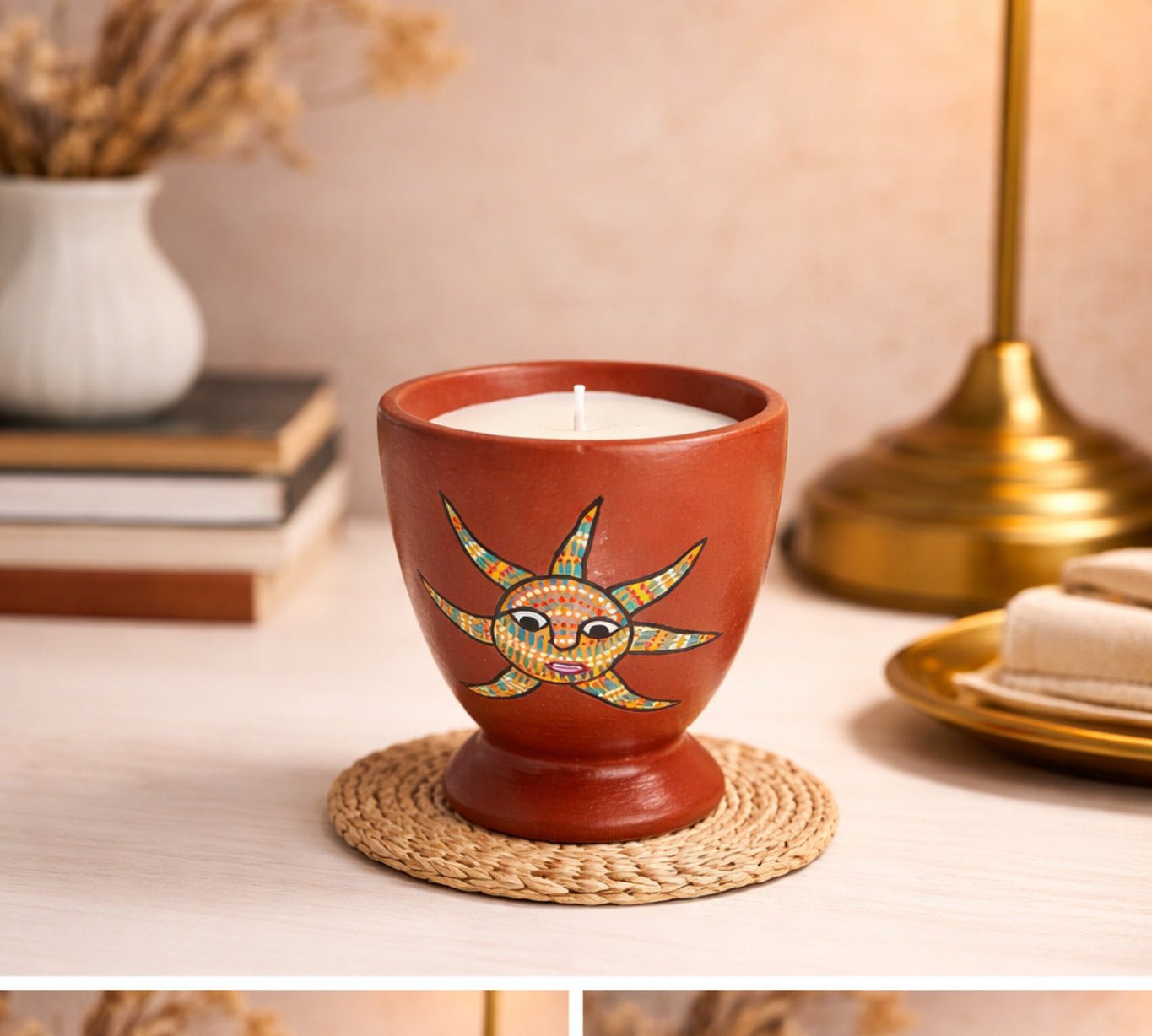 Surya Glow Gond Candle Natural Resin Aromatic Candle – Candles & Fragrances on Brown Living™. SKU: GDBPTCMDMC04. Img 1.