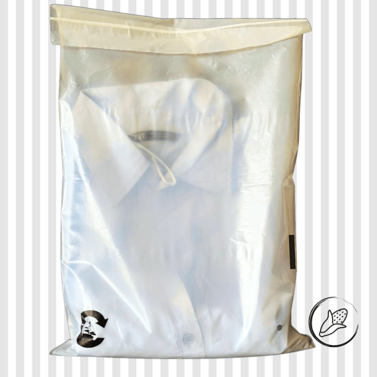 100% Compostable Ecofriendly Clear Garment Bag Pack Of 25 | Verified Sustainable by Brown Living™