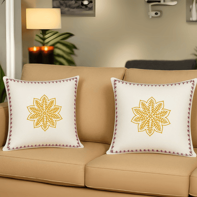 100% Cotton Mandala Cushion Covers Set of 2 – 24x24 inch – Covers & Inserts on Brown Living™. SKU: CUSYELBLOCK24X24SET2. Img 6.