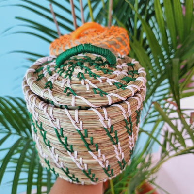 100% Eco - Friendly Handcrafted Sabai Grass Basket By Tribal Community – Baskets & Boxes on Brown Living™. SKU: Ruby14106. Img 2.