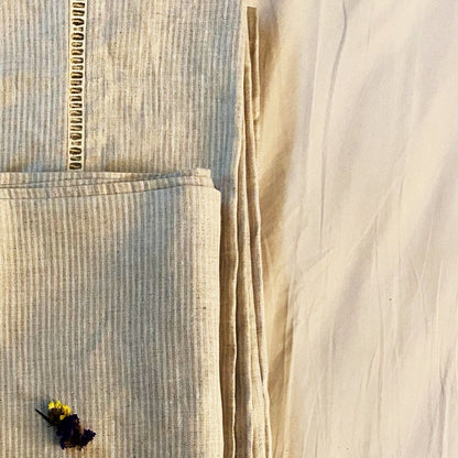 100% Hemp King Size Bedsheet In Herringbone Weave | Verified Sustainable by Brown Living™