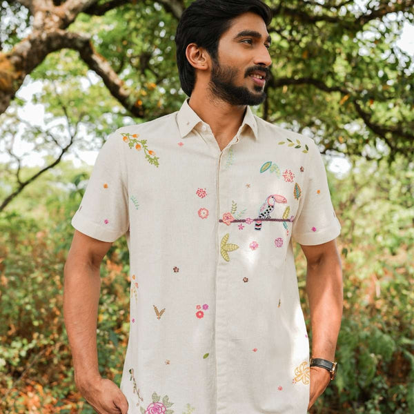 100% Kala Cotton - Chilling Toucan Casual Shirt | Verified Sustainable by Brown Living™