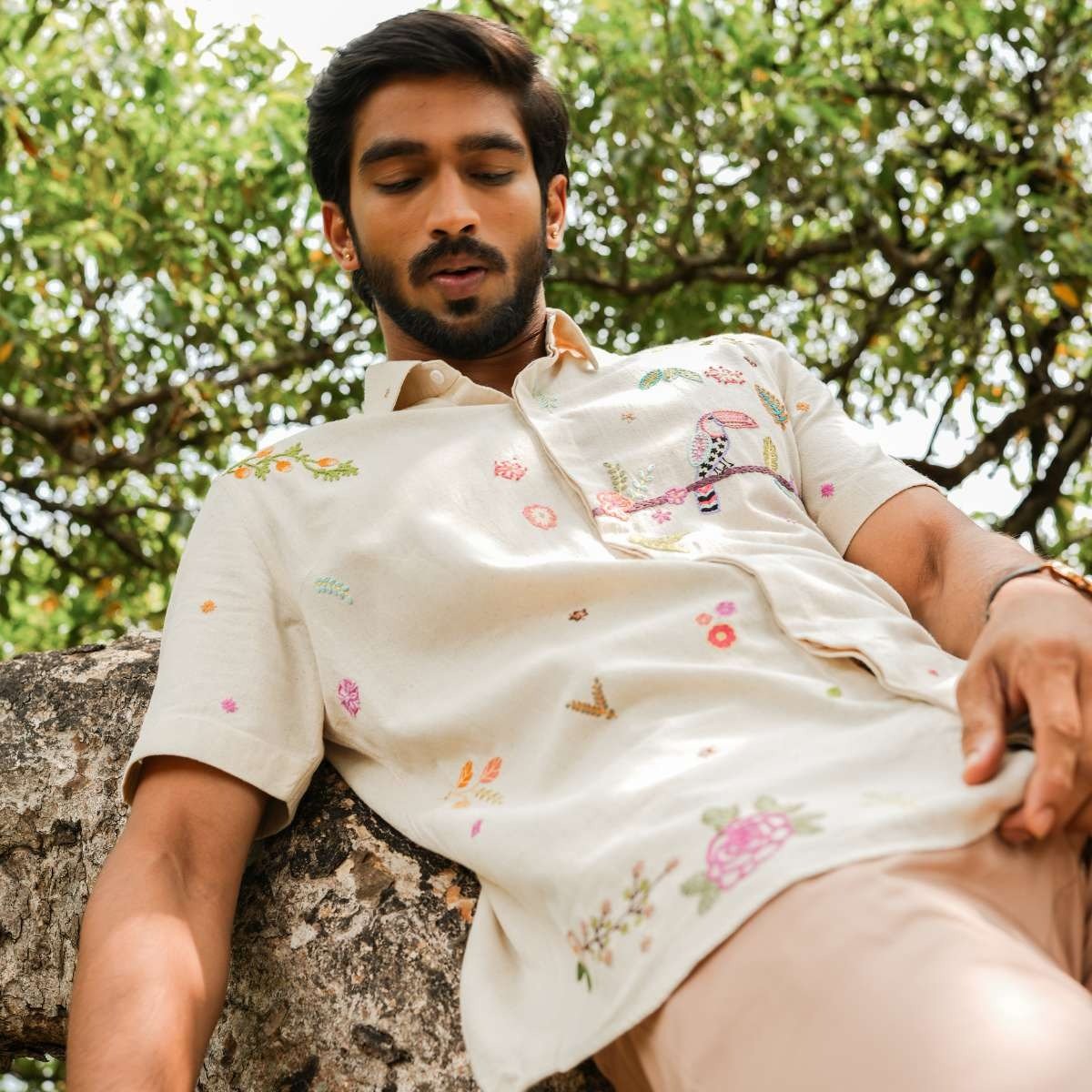 100% Kala Cotton - Chilling Toucan Casual Shirt | Verified Sustainable by Brown Living™