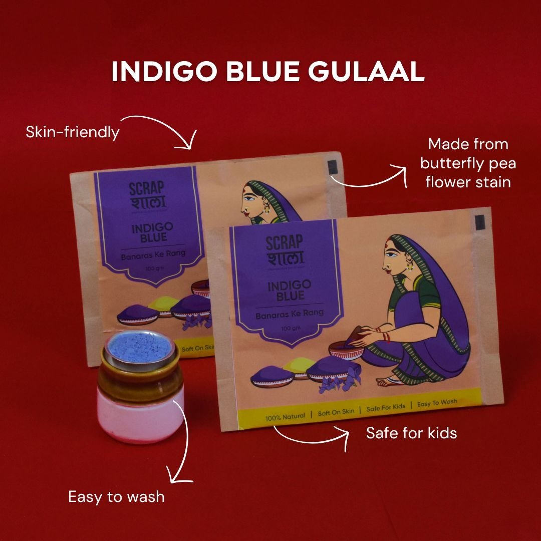 100% Natural Blue Holi Gulaal | Skin - Friendly | Easy to Wash - 200g | Verified Sustainable by Brown Living™