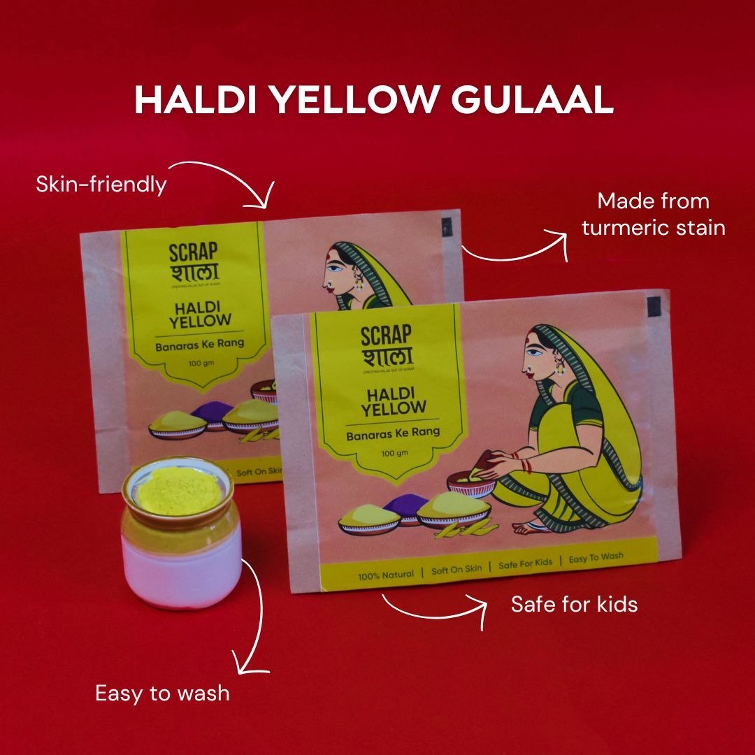 100% Natural Yellow Holi Gulaal | Eco - Friendly - 200g | Verified Sustainable by Brown Living™