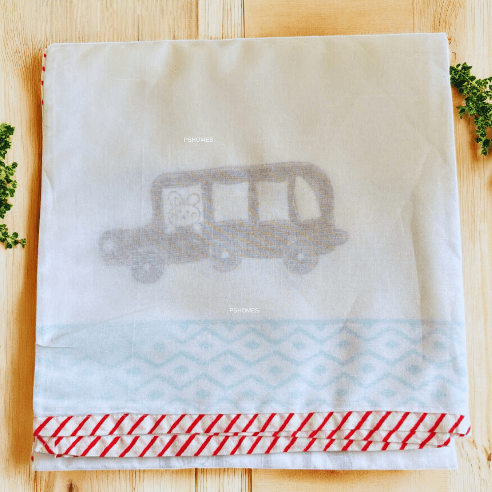 3D Muslin Dohar Blanket – Kids – Handblock Cars Print – 40x60 inches | Verified Sustainable by Brown Living™