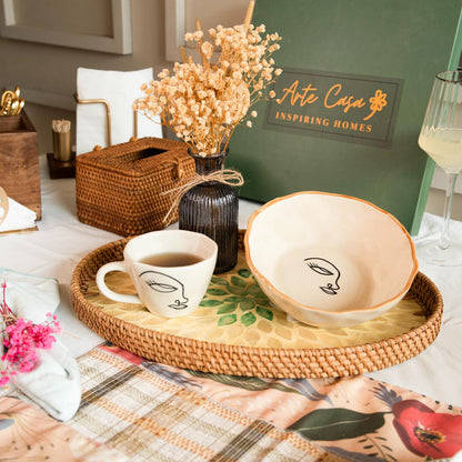 Abstract Face Breakfast Mug Set | Verified Sustainable by Brown Living™