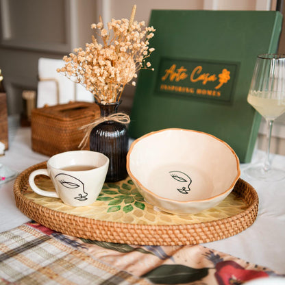 Abstract Face Breakfast Mug Set | Verified Sustainable by Brown Living™