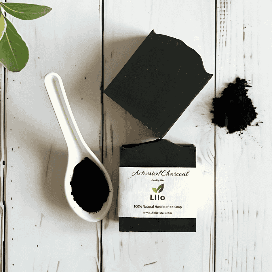 Activated Charcoal Bar Soap for Oily Skin with Honey & Kokum – Body Soap by Lilo Naturals available on Brown Living™. . SKU: S10010. Img 1.