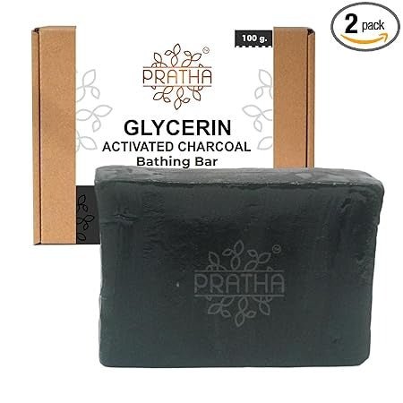 Activated Charcoal Glycerin Bathing Bar | Pack of 2 | Verified Sustainable by Brown Living™