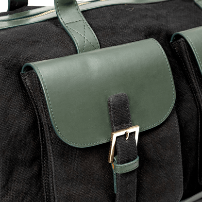 Ajax Vegan Leather Duffle Bag - Black | Verified Sustainable by Brown Living™