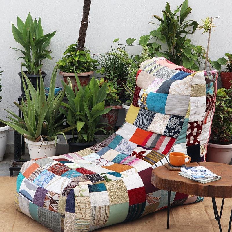 All In One Patchwork Bean Chair | Verified Sustainable by Brown Living™