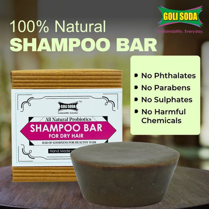 All Natural Probiotics Shampoo Bar for Dry Hair : Sustainable, Natural and Effective - 90g | Verified Sustainable by Brown Living™