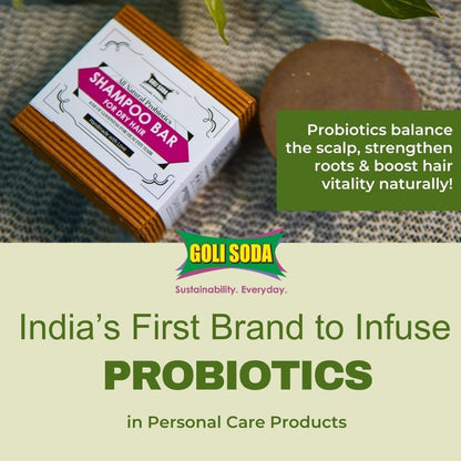 All Natural Probiotics Shampoo Bar for Dry Hair : Sustainable, Natural and Effective - 90g | Verified Sustainable by Brown Living™