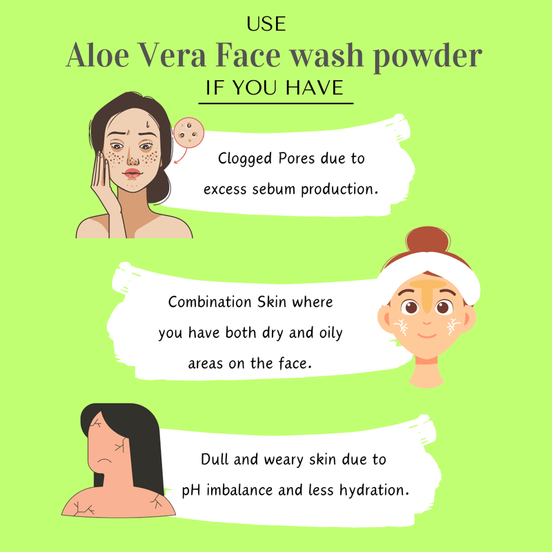 Aloe vera Face Wash Powder | For Normal to Combination skin|30 gm | Verified Sustainable by Brown Living™