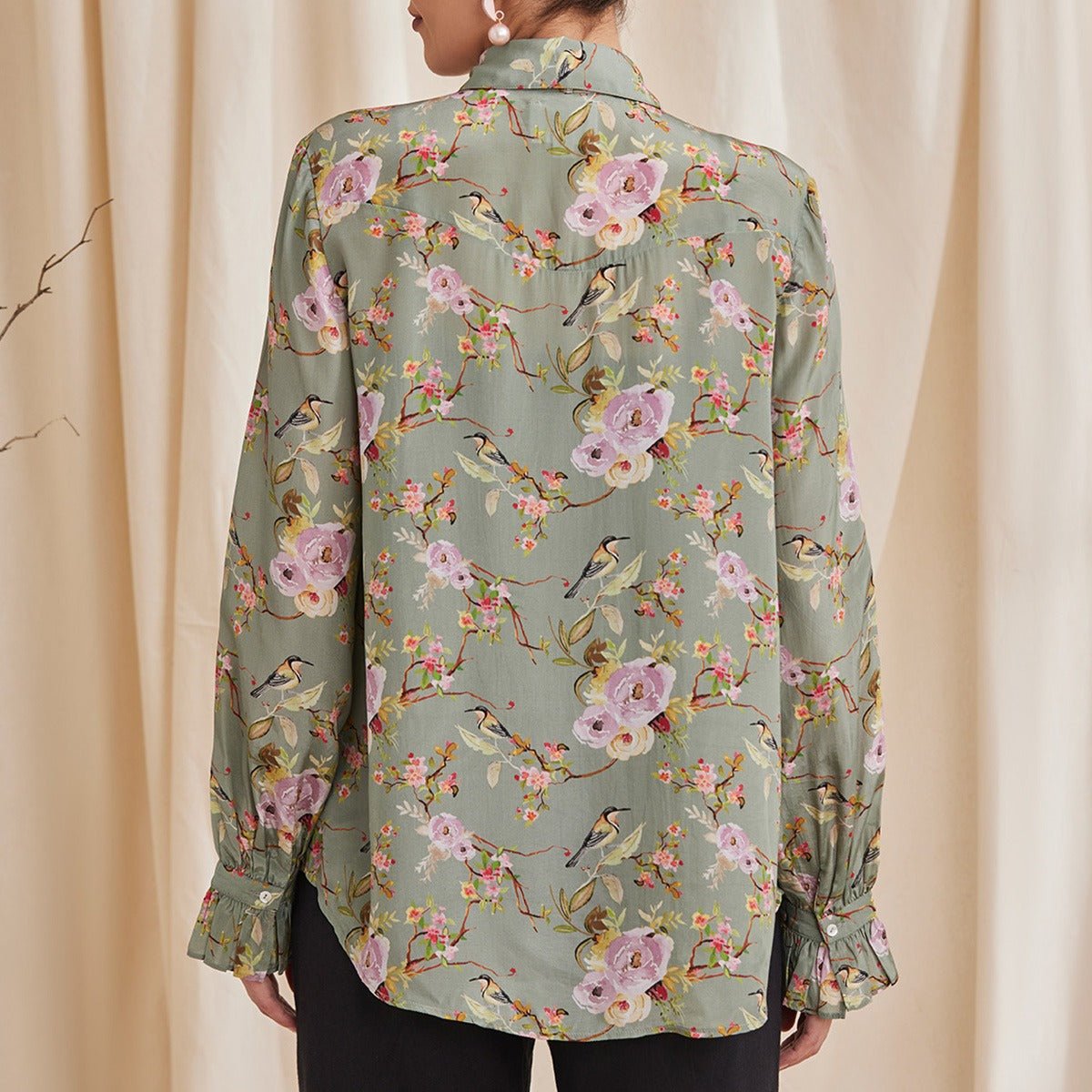 Alyssa Green - Floral Printed Viscose Crepe Shirt | Verified Sustainable by Brown Living™