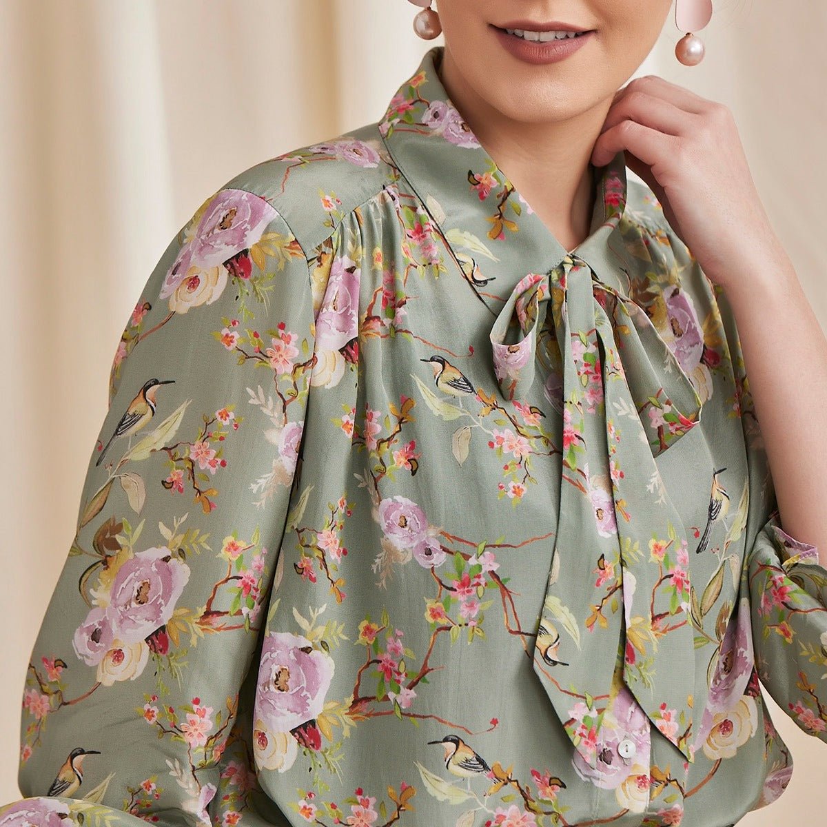 Alyssa Green - Floral Printed Viscose Crepe Shirt | Verified Sustainable by Brown Living™